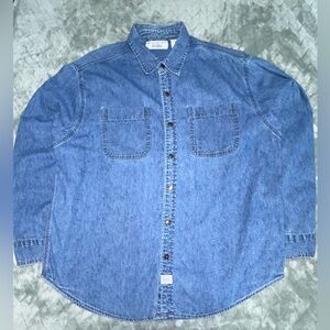Vintage Levis Strauss Signature Shirt Mens’s 2XL Blue Denim Chambray Button Up